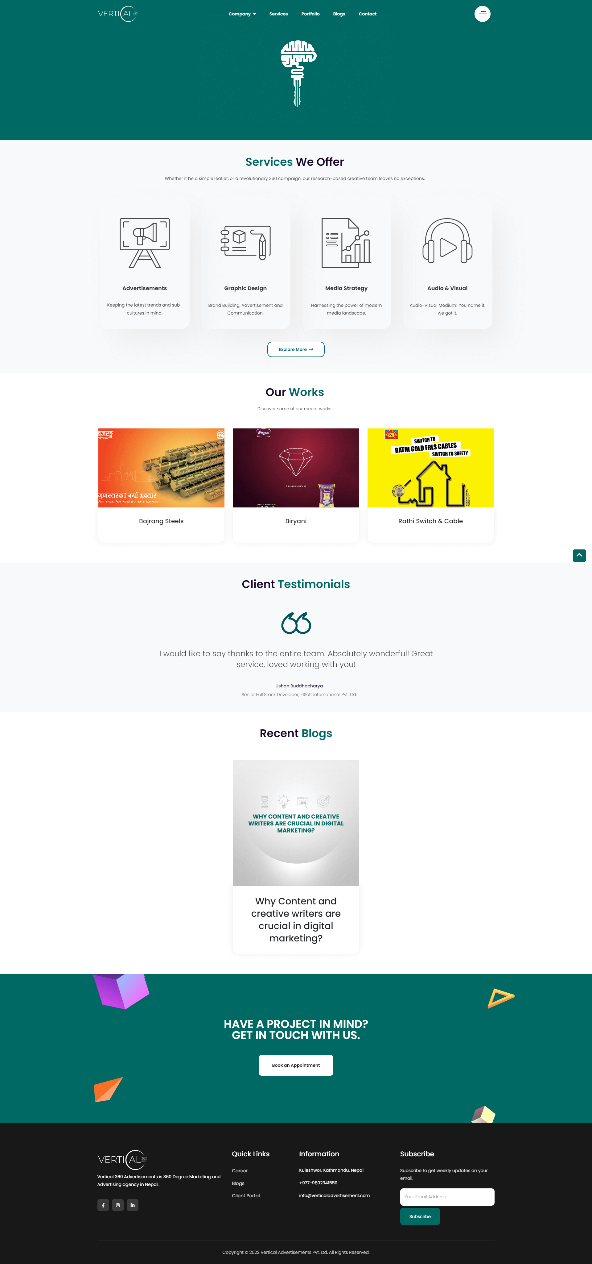 Homepage - Vertical 360 Ads